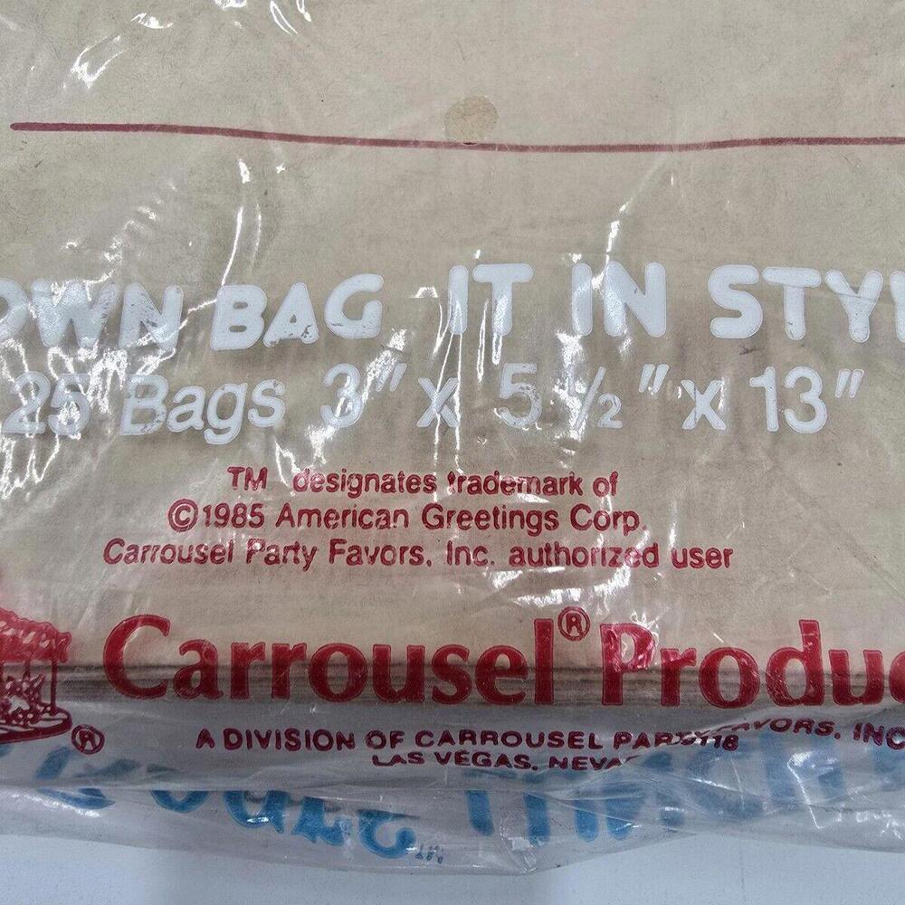 1985 Care Bear Lunch Bags Carousel Products American Greeting Corporation 25... - Picture 6 of 6